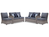 Salem Beach 2-Piece Outdoor Sectional with 2 Chairs