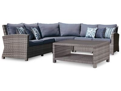 Salem Beach 3-Piece Outdoor Sectional with Coffee Table