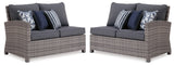 Salem Beach 2-Piece Outdoor Sectional with 2 Chairs