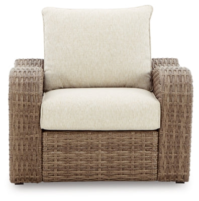 Sandy Bloom Outdoor Lounge Chair and Ottoman