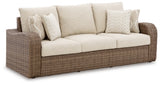 Sandy Bloom Outdoor Sofa and Loveseat with Lounge Chair and Ottoman