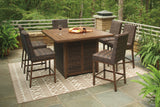 Paradise Trail Outdoor Bar Table and 6 Barstools