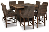 Paradise Trail Outdoor Bar Table and 8 Barstools