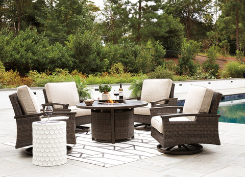 Paradise Trail Outdoor Fire Pit Table and 4 Chairs