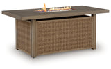 Revare Beach Rectangular Fire Pit Table