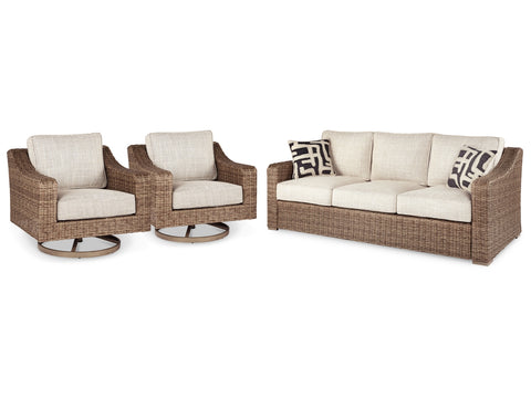 Beachcroft Outdoor Sofa with 2 Lounge Chairs