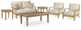 Clare View Outdoor Loveseat and 2 Lounge Chairs with Coffee Table and 2 End Tables