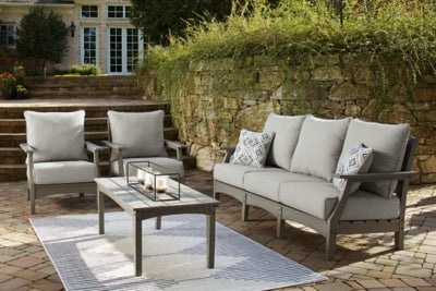 Visola Outdoor Sofa and 2 Chairs with Coffee Table