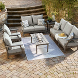 Visola Outdoor Sofa and Loveseat with 2 Lounge Chairs and End Table