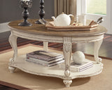 Realyn Coffee Table with 2 End Tables