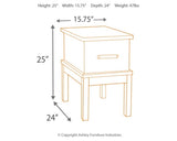 Stanah Chairside End Table with USB Ports & Outlets