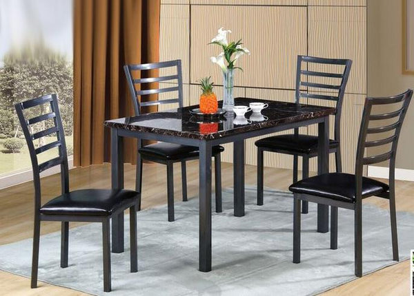 5PC Marble top dining table set