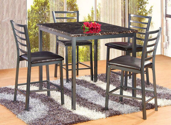 5PC Marble Top counterheight dining set