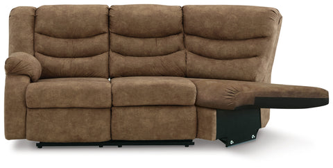Partymate Left-Arm Facing Reclining Loveseat with Half Wedge