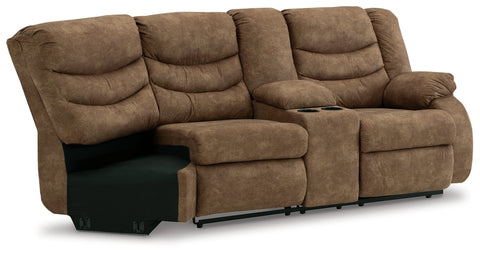 Partymate Right-Arm Facing Reclining Loveseat with Half Wedge Console