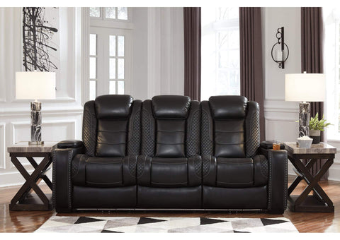 Party Time Midnight Power Reclining Sofa w/Adjustable Headrest