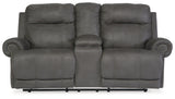 Austere Reclining Loveseat with Console