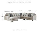 Ardsley 5-Piece Sectional with Ottoman