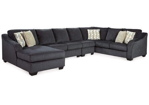 Eltmann Slate LAF Chaise Extended Sectional