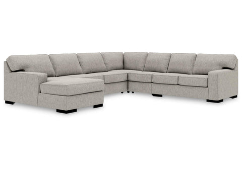 Ashlor Nuvella Slate LAF 5 Piece Chaise Sectional