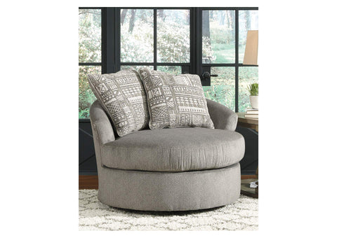 Soletren Ash Swivel Accent Chair w/2 Pillows