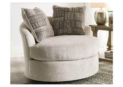 Soletren Stone Swivel Accent Chair w/2 Pillows
