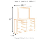 Culverbach Queen/Full Panel Headboard Bed with Mirrored Dresser, Chest and 2 Nightstands