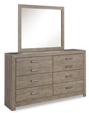 Culverbach Queen/Full Panel Headboard Bed with Mirrored Dresser, Chest and 2 Nightstands