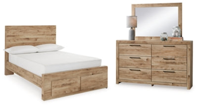 Hyanna Full Panel Storage Bed with Mirrored Dresser