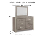 Surancha Full Panel Bed with Mirrored Dresser