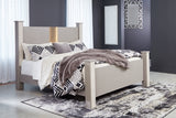 Surancha King Poster Bed with Mirrored Dresser