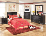 Huey Vineyard Twin Sleigh Headboard Bed with Dresser