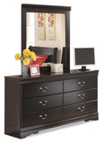 Huey Vineyard Full Sleigh Headboard Bed with Mirrored Dresser, Chest and Nightstand