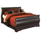 Huey Vineyard Full Sleigh Bed with Mirrored Dresser and 2 Nightstands