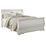 Anarasia Queen Sleigh Bed with Mirrored Dresser and Nightstand