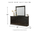 Maribel Queen Panel Bed with Mirrored Dresser and Nightstand