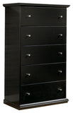 Maribel Full Panel Bed with Mirrored Dresser and Chest