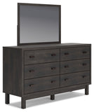 Toretto King Bookcase Headboard with Mirrored Dresser and Chest