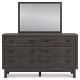 Toretto Queen Bookcase Headboard with Mirrored Dresser and Chest