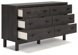 Toretto Queen Bookcase Headboard with Mirrored Dresser