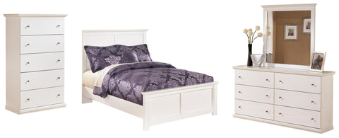 Bostwick Shoals Full Panel Bed with Mirrored Dresser and 2 Nightstands