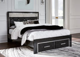 Kaydell Queen Upholstered Panel Storage Platform Bed with Dresser