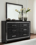 Kaydell Queen/Full Upholstered Panel Headboard Bed with Mirrored Dresser