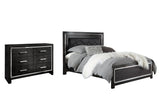 Kaydell King Upholstered Panel Bed with Dresser