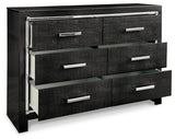 Kaydell King Upholstered Panel Bed with Dresser