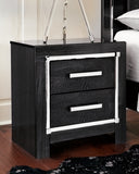 Kaydell King Upholstered Panel Headboard with Mirrored Dresser, Chest and Nightstand