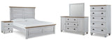 Haven Bay King Panel Bed with Mirrored Dresser, Chest and Nightstand