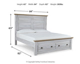 Haven Bay King Panel Storage Bed with Mirrored Dresser, Chest and Nightstand