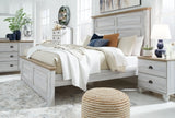 Haven Bay King Panel Bed with Mirrored Dresser, Chest and Nightstand