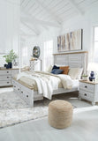 Haven Bay King Panel Storage Bed with Mirrored Dresser, Chest and Nightstand